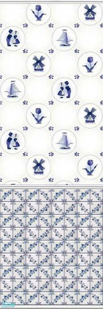 Sims 2 — Deftly Delft - 15 by drouinr — Delftware, or Delft pottery, denotes blue and white pottery made in and around