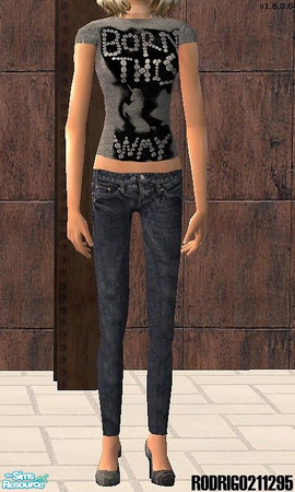 Sims 2 — Born This Way | T-shirt and Jeans by rodrigo.papu — I hope you like it ! Credit me if you use on video. use and
