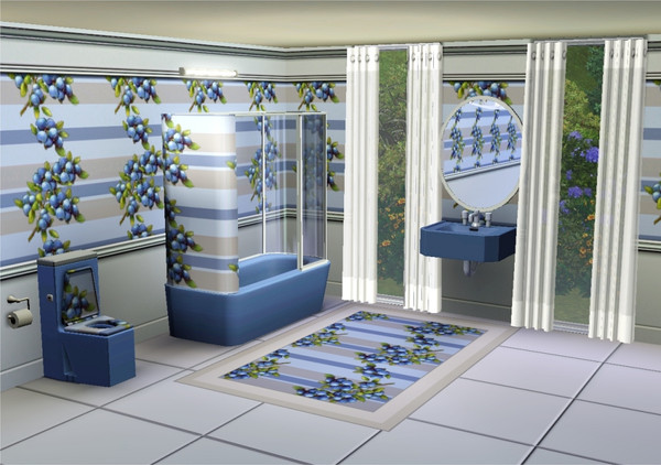 Sims 3 — marcorse_berry trail pattern by marcorse — Luscious, ripe blueberries trail down this striking pattern, with