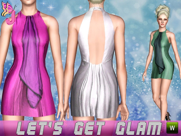 Sims 3 — Let's Get Glam Dress by julianafraga29 — Walk, turn, pose, stop, give 'em what you got - 2 Recolorable palettes