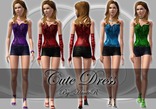 Sims 3 — Cute Dress by By_HunteR — Cute Dress - By_HunteR @ TSR Two Recolorable Palette. Young Adult - Adult. Everyday -