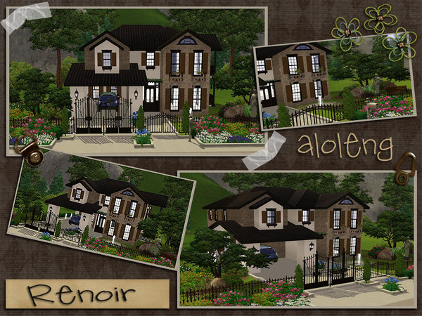 Sims 3 — Renoir by aloleng — 4 bedroom, 1 large bath, you can convert the other bedroom as another bathroom, 2 car garage