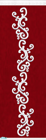 Sims 2 — Red and White Set - Wall 10 by Grisu — Part of my Red and White Set. Red wallpaper with stucco crown, white