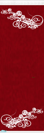 Sims 2 — Red and White Set - Wall 11b by Grisu — Part of my Red and White Set. Red wallpaper with stucco crown, white