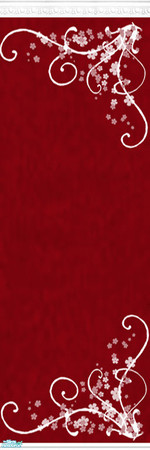 Sims 2 — Red and White Set - Wall 14 by Grisu — Part of my Red and White Set. Red wallpaper with stucco crown, white