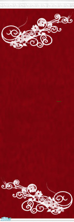 Sims 2 — Red and White Set - Wall 11 by Grisu — Part of my Red and White Set. Red wallpaper with stucco crown, white