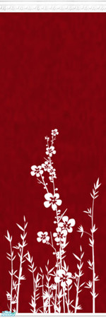 Sims 2 — Red and White Set - Wall 18b by Grisu — Part of my Red and White Set. Red wallpaper with stucco crown, white