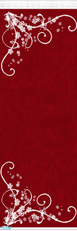 Sims 2 — Red and White Set - Wall 14b by Grisu — Part of my Red and White Set. Red wallpaper with stucco crown, white