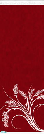 Sims 2 — Red and White Set - Wall 16a by Grisu — Part of my Red and White Set. Red wallpaper with stucco crown, white