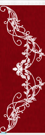 Sims 2 — Red and White Set - Wall 12 by Grisu — Part of my Red and White Set. Red wallpaper with stucco crown, white