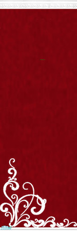 Sims 2 — Red and White Set - Wall 13a by Grisu — Part of my Red and White Set. Red wallpaper with stucco crown, white