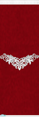Sims 2 — Red and White Set - Wall 08 by Grisu — Part of my Red and White Set. Red wallpaper with stucco crown, white