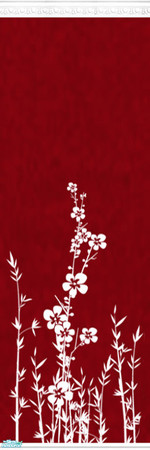 Sims 2 — Red and White Set - Wall 18 by Grisu — Part of my Red and White Set. Red wallpaper with stucco crown, white