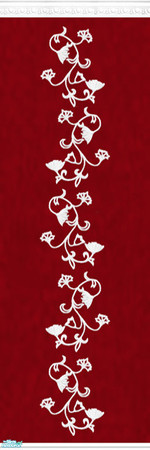 Sims 2 — Red and White Set - Wall 04 by Grisu — Part of my Red and White Set. Red wallpaper with stucco crown, white