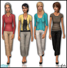 Sims 2 — Compliment by confide — Four outfits for elders and one new mesh included.