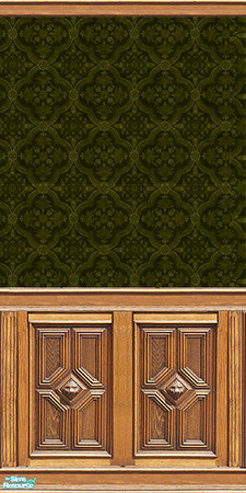 Sims 2 — Avacado Design by Halfcreek — With lions head wainscoting. created by Halfcreek