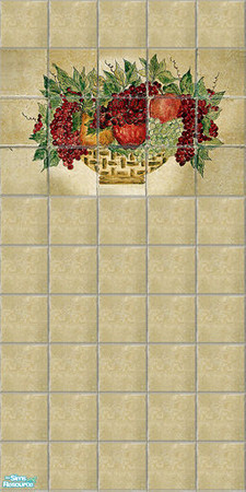 Sims 2 — Tuscan Fruit Basket Tile by Halfcreek — created by Halfcreek. Look for \"Plain Tuscan Tile\" to match.