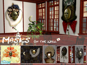 Sims 2 — Masks on the wall by artrui — With what else can man decorate the walls? In this set are there great number of