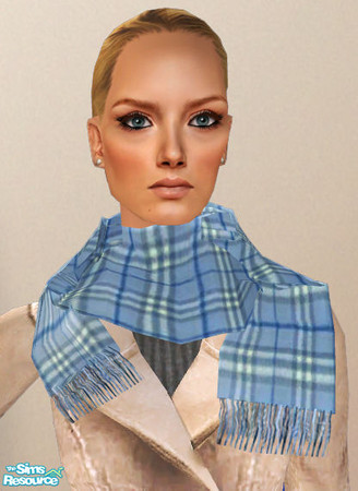 Sims 2 — Designer Checked Cashmere Scarf - Baby Blue by ChazDesigns — The famous checkered pattern scarf. Scarf made out