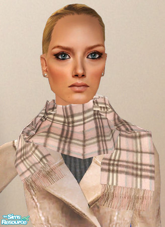 Sims 2 — Designer Checked Cashmere Scarf - Pink by ChazDesigns — The famous checkered pattern scarf. Scarf made out of