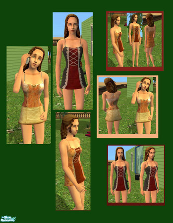 Sims 2 — MiniDresses with Lace Up Panels by w33n4r — A set of 3 minidresses using the SimChic.com superminidress mesh.