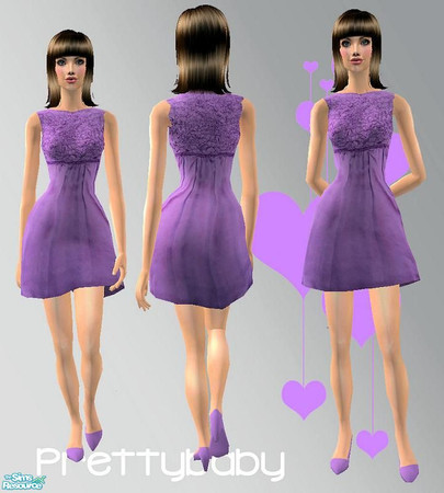 Sims 2 — Bubbles - 60\'s purple by pretty_baby — 6 Very brightly coloured dresses for your lovely sim. Mesh is needed