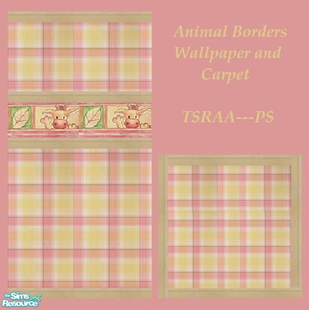 Sims 2 — Animal Borders 1 by wb_rumor — Nursery-style wallpaper with matching carpet... TSRAA--PS