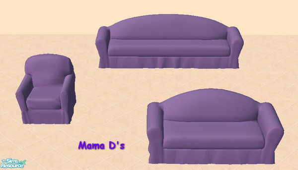 Sims 2 — Mama D\'s Livingroom Set 0001 by mamads32209 — A nice plumb set. The sofa file also recolors the loveseat.