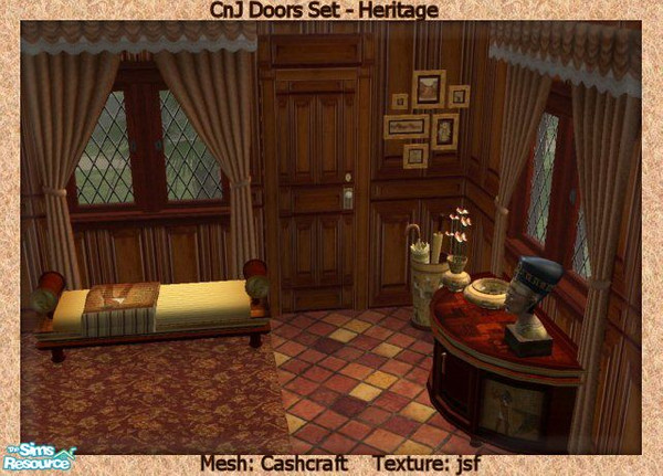 Sims 2 — CnJ Doors Set - Heritage by KatCat — Recolors of Cashcraft\'s \"Vanity Fair Drawing Room Collection - Door
