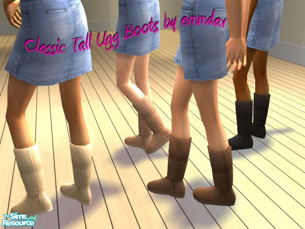 Sims 2 — Classic Tall Ugg Boots by emmdav — The four colors of Classic Tall Ugg Boots from Ugg Australia, paired with a