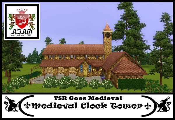 Sims 3 — Medieval Clock Tower by kikoklon — Unfurnished house in medieval style. To get completely medieval don't forget