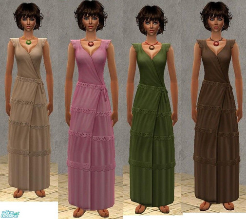 Sims 2 — Longer Apartment Life Lacy Dress by TheNinthWave — This is the floor length version of the Maxis knee length