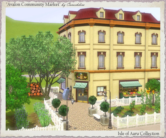 Sims 3 — Avalon Community Market by canuckdiva — Not only a grocery store, but also a community garden, free coffee