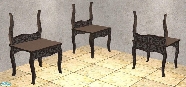 Sims 2 — Ornatley Designed Dining Set - Dining Chair by TheNinthWave — Ornatley Designed Dining Chair. Requires the
