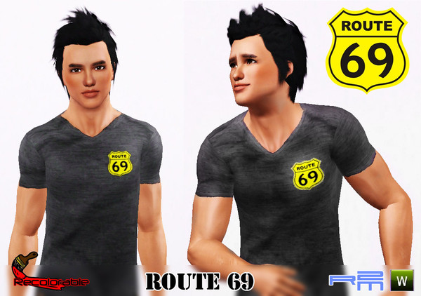 Sims 3 — R2M Route 69 by R2MCreations — Model: Jacob Black Shirt for A and YA. Route 69 If you like please press thanks