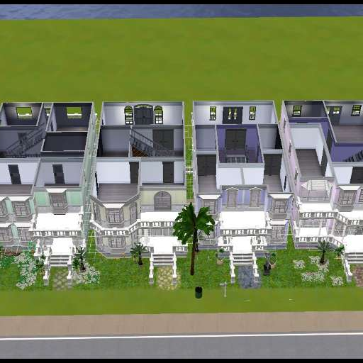 The Sims Resource - Cabana Row Houses