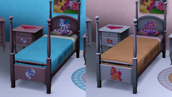 Sims 3 — My Little Pony Bed by jezebel_the_nun — My Little Pony bed.