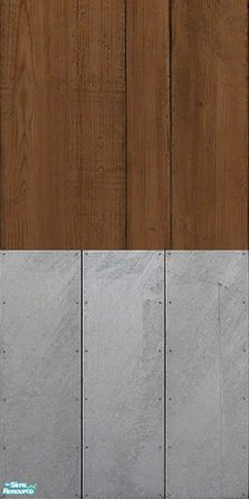 Sims 2 — Somewood Panels With Steel by SOMEdud — Wood paneling on top, with steel paneling in the bottom, part of the
