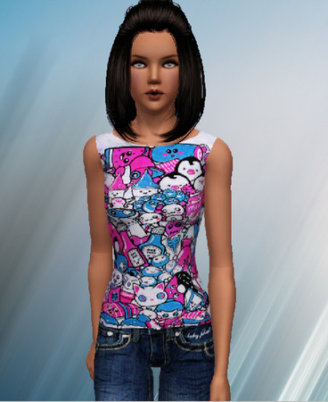 Sims 3 — Cute top by Precious_Sims — Cute top requested recolorable included