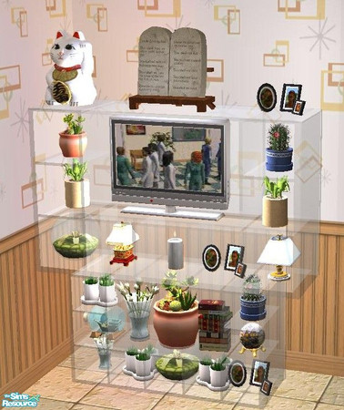 Sims 2 — Clear Glass Recolor Of Another Wall Unit by TheNinthWave — Clear glass recolor of Great Big Wall Unit. The mesh