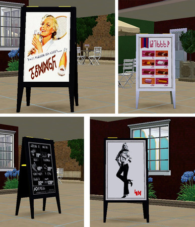 Sims 3 — Commercial Sign Simlish by lurix2 — This commercial sign comes in 4 flavours. Text in Simlish!