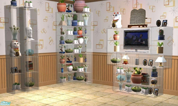 Sims 2 — Clear Glass Recolors of Some of my Empty things with slots by TheNinthWave — Included is a clear glass recolor