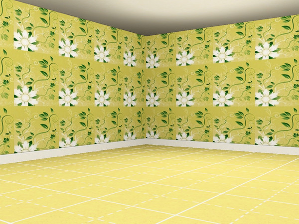 Sims 3 — Flower 1 - Cream by anura32 — A cream version of the flower pattern. Match it with a cream carpet and make your