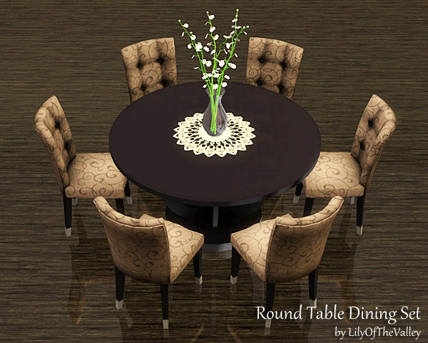 The Sims Resource Round Table Dining Set, Large Round Dining Room Table Set