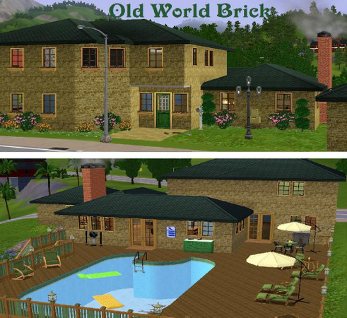 Sims 3 — Old World Bricks by BarbC0702 — Nice family home made from old world bricks. 3 bedrooms, 2 baths, eat in kitchen