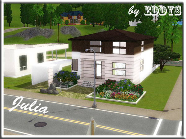 Sims 3 — Julia by eddys — Unfurnished modern family lot. First floor: guest room, office, kitchen, dinig, livingroom and