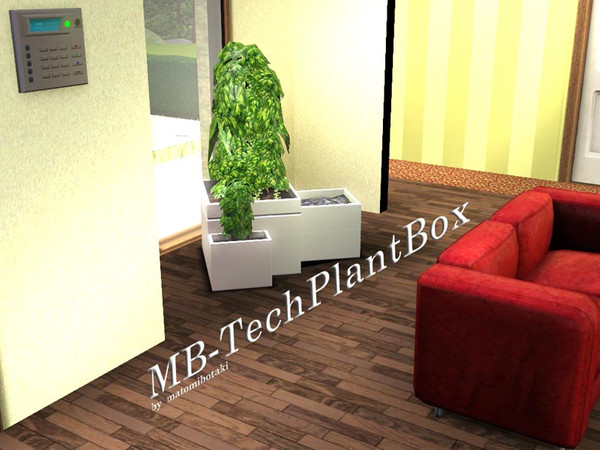 Sims 3 — MB-TechPlantBox by matomibotaki — MB-TechPlantBox by matomibotaki, 2x1 new bigger plant mesh.