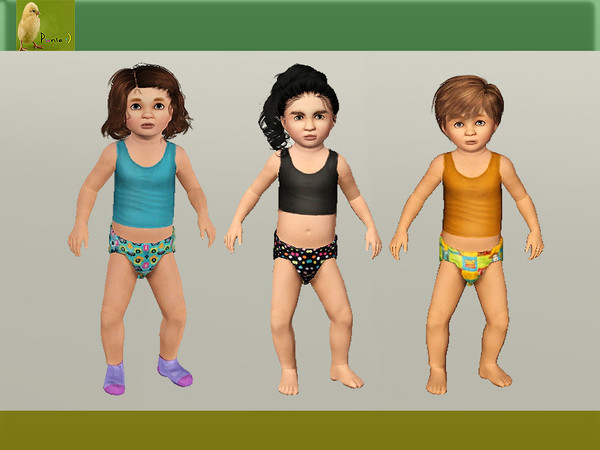 Sims 3 — punie kids group 31 by punie — 2 female toddler tops! 1 female toddler bottom! 1 male toddler top! 1 male