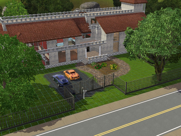 Sims 3 — anymore windows by Valche — castle styled old fashioned home with 3 br's and a basement. with groundsmen house