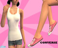 Sims 2 — TEEN T-shirt and shorts With Converse White and pink by jasminehellokitty121994 — Here is a Cute everyday outfit